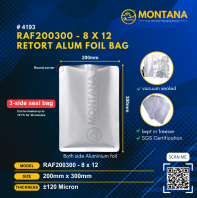(4193) RAF200300 - 8 X 12 RETORT ALUM FOIL BAG