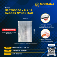 (3177) NBE200300 - 8 x 12 EMBOSS NYLON BAG