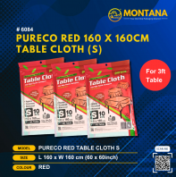 (6084) PURECO RED 160 X 160CM TABLE CLOTH (S)