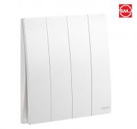 Legrand 281006 Mallia Senses 4 Gang 1 Way Switch (White)