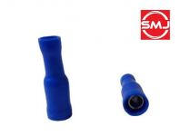 FRD2-156/ FRD 2-156 Female Insulated Electrical Crimp Terminal/ Wire Cable Connector/ Female Disconnector/ Female Connector/ Bullet Socket/ Insulation Bullet Shape Ring Terminal (Blue)