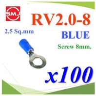 RV2-8/ RV 2-8 Ring Insulated Wire Connector Terminal/ Wire Cable Connector/ Crimp Terminal/ Ring Terminal (Blue)