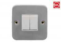 Wilco W1382/0 / W 1382/0 2 Gang 1 Way Metalclad Switch