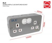 DLX D6022/ 6022 13A 2 Gang Metalclad Switch Socket