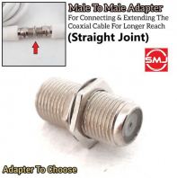 Coaxial Cable Adapter/ Coaxial Cable Adaptor/ Astro Plug Joint Connector/ Electrical Plug/ TV Astro Decoder/ Astro Plug Connector/ Male to Male Adapter/ Male to Male Adaptor/ Male to Male Straight Joint