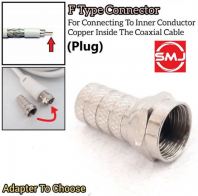 Coaxial Cable Adapter/ Coaxial Cable Adaptor/ Astro Plug Joint Connector/ Electrical Plug/ TV Astro Decoder/ Astro Plug Connector/ Male to Female Adapter/ Male to Female Adaptor/ Male to Female Straight Joint/ F Type Connector/ F Type Twist On Astro Plug
