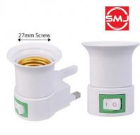 Geloff E27 to 13A Adaptor/ E27 To 13A Adapter/ 3 Pin E27 Lampholder/ 3 Pin E27 Holder/ Lamp holder/ Converter/ Converter Adapter/ Converter Adaptor/ Wedge holder/ Wedgeholder/ Bulb Holder/ Bulb Holder Adaptor/ Batten Holder/ Lamp Adaptor/ Lamp Adapter/ Bulb Socket Converter/ LED Light Socket Plug Holder Adapter Converter On/ Off Bulb