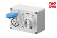 Gewiss GW66004/ GW 66004 16A 3 Pole Horizontal Socket Outlet/ Weatherproof Switch Socket/ Isolator Switch