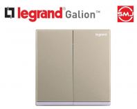 Legrand GA21002CH/ GA21002CHMY Galion Up 2 Gang 1 Way Switch (Champagne)