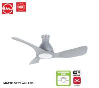 KDK K12UC 48" Wifi/ Wi-Fi 3 Blade Remote Control Ceiling Fan (Matte Grey)