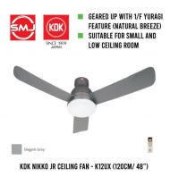 KDK K12UX 48" 3 Blade Remote Control Ceiling Fan (Elegant Grey)