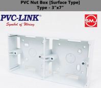 PVC Link/ PVC-Link 3 x 7 PVC Nut Box/ Box Base/ Base Box/ Electrical Box/ Surface Box