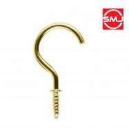 Bewitch Shouldered Cup Hook/ Brass Plated Cuphook/ Brass Plate Cup Hook/ Heavy Screw Hook