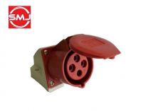 Height/ CEE 124 32A 4 Pin Industrial Wall Socket (Red)