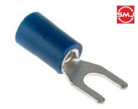 SVS 2-5/ SVS2-5 Vinyl Insulated Spade Terminal/ PVC Insulated Spade Fork Lug Terminal/ Insulated Crimp Spade Connector/ Ring Terminal/ Terminal Lug (Blue)