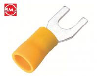 SVS 5-6/ SVS5-6 Vinyl Insulated Spade Terminal/ PVC Insulated Spade Fork Lug Terminal/ Insulated Crimp Spade Connector/ Ring Terminal/ Terminal Lug (Yellow)