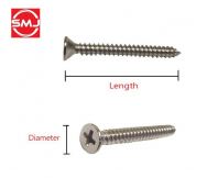 Toyo #6 x 1-1/4" Stainless Steel CSK Flat Head Self Tapping Screw