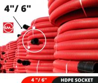 6" HDPE Corrugated Pipe/ High Density Polyethylene Double Wall Corrugated Pipe (Red)