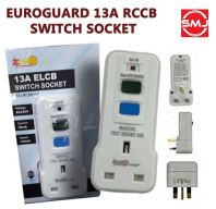 Euroguard 13A ELCB Switch Socket/ 13A RCD Adaptor/ ELCB Adaptor Socket/ RCD Adaptor Tester