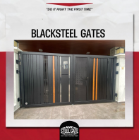 Black Steel Gate (MIX Aluminium) - Customize Parcel Box