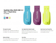 Sandisk Ultra Shift CZ410 128gb USB3.2 Gen1 Flash Drive Drive (Genuine)