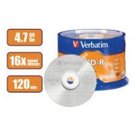 VERBATIM DVD-R 16X 4.7GB (120MIN) CAKE BOX 50PCS/BOX (95101)