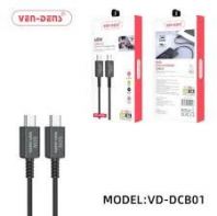 VEN-DENS TYPE C TO TYPE C SUPER-FAST 60W 20V/3A DATA SYNC & CHARGING CABLE 180CM (VD-DCB01)
