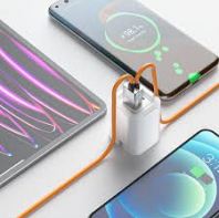 VEN-DENS FAST CHARGES 65W 3IN 1 CHARGER -FOLDING TYPE (US 3PIN) , 2 USB-C, 1 USB-A, (SP-TC83AG)