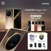 Honor Magic V5 8.8mm Ultra slim Folded 217g light weight Smart Phone (16+16+512Gb, Black Gold, Grown, White
