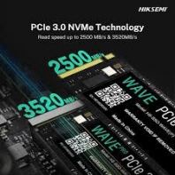 HIKSEMI HS-SSD-WAVE(P) 512G  - PCIe Gen 3 x 4, NVMe, M.2 2280Up to 2500MB/s read speed, 1025MB/s write speed