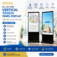 MEKI VERTICAL AIO TOUCH PANEL DISPLAY - 43", 49", 55", 65"INTERACTIVE, SMART, PLUG & PLAY, 20 POINT TOUCH, BULD IN WIFI 6