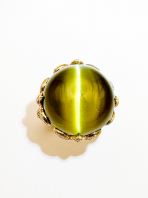 Golden Eye Unheated 55.02ct Cat��s Eye Chrysoberyl Ring