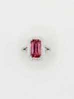 Orangy Pink Unheated 4.91ct Padparadscha Ring