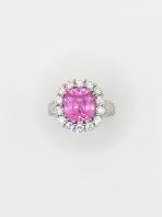 Orangy Pink Unheated 5.15ct Padparadscha Ring