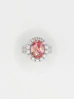 Pinkish Orange Sunset Color Unheated 5.01ct Padparadscha Ring