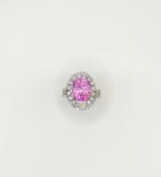 Orangy Pink Unheated 7.49ct Padparadscha Ring