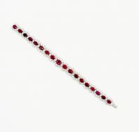 Red Unheated 16.80ct Oval Rubies Bracelet