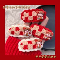 CUTE GIRL RED LATTICE HAIRCLIP �����ɰ�СŮ�����Ӳ�߼�