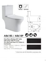 RINOCON ONE PIECE RIMLESS WATER CLOSET A8618S/A8618P