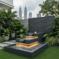 Garden Landscape With Water Fountain Malaysia �������Ƕ�����԰������Ȫ Air Pancut Landskap Taman Terbaik Malaysia