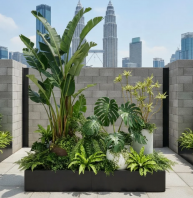 Tropical Landscape Design with Fiberglass Planters �����ֻ�����ȴ�������� Reka Bentuk Landskap Tropika dengan Penanam Gentian
