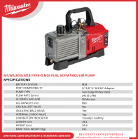 MILWAUKEE M18 FVP5-0 M18 FUEL 5CFM VACUUM PUMP