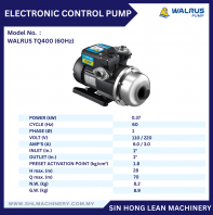 WALRUS ELECTRONIC CONTROL PUMP TQ400 (60Hz)