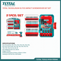 TOTAL TACSDL25106 51 PCS IMPACT SCREWDRIVER BIT SET