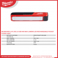 MILWAUKEE L4 FL-301 L4 USB 445 MAX LUMENS LED RECHARGEABLE POCKET FLOOD LIGHT