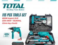 TOTAL HOME DIY TOOLS SET 115PCS WITH 680W IMPACT DRILL M: THKTHP1152