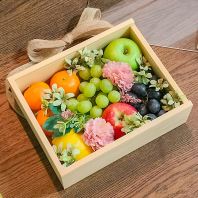 Wooden Fruit Gift Box with Transparent Cover