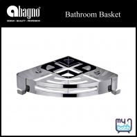Abagno SB-3022A-BP Stainless Steel Corner Basket with Hooks