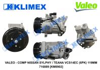 VALEO - COMP NISSAN SYLPHY / TEANA VCS14EC (6PK) 119MM 716889 [KM8902]