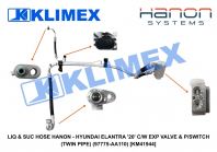 LIQ & SUC HOSE HANON - HYUNDAI ELANTRA '20' C/W EXP VALVE & P/SWITCH (TWIN PIPE) (97775-AA110) [KM41944]